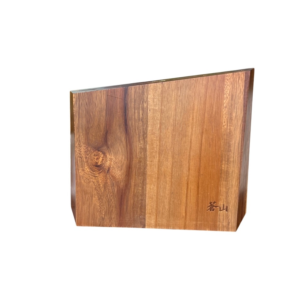 Cangshan Acacia Wood Knife Block 5 Slot Slim Angled Kitchen Cutlery Organizer